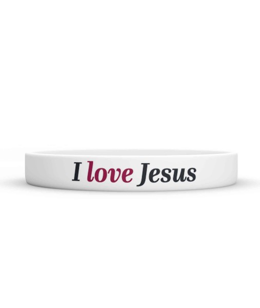 Náramek silikonový I love Jesus.  - Velikost 202mm x 12mm