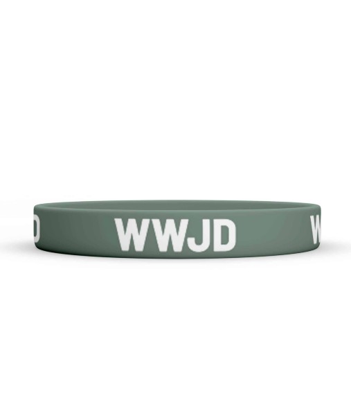 Náramek silikonový WWJD - Velikost 202mm x 12mm