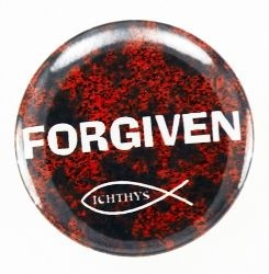 Placka-25mm,špendlík-- Forgiven-ryba