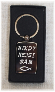 Klíčenka LUX nerez karbon - Nikdy nejsi sám