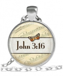 Náhrdelník skleněný - John 3:16