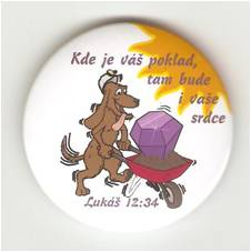 Odznak –dětský motiv s textem-prům.5cm.
