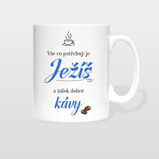 Bílý keramický hrnek s  textem