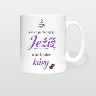 Bílý keramický hrnek s  textem