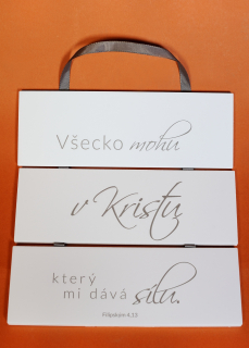 Dekorace na stěnu s biblickým veršem