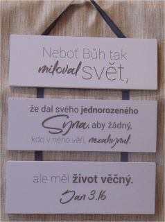 Dekorace na stěnu s biblickým veršem