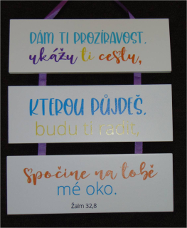 Dekorace na stěnu s biblickým veršem