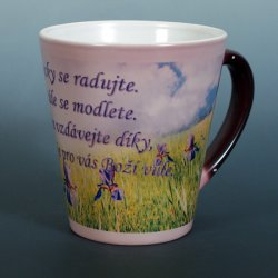 Hrníček -Latte 325ml-černý -měnicí  plus text-