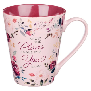 Keramický hrnek + text -The Plans I Have for You Plum Floral