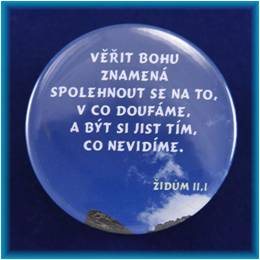 Magnetka s textem -prům.-5cm.