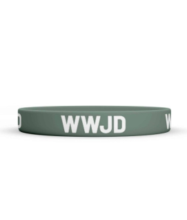 Náramek silikonový WWJD -  Velikost 202mm x 12mm
